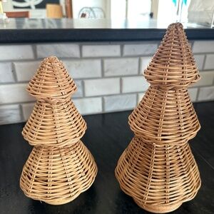 Rattan Christmas Trees - set of 2 - Threshold